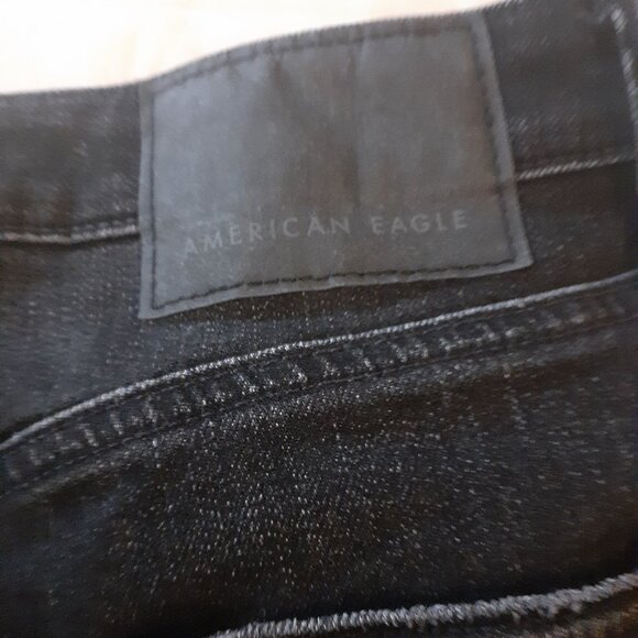 Men's American Eagle Distressed Black Denim, Size 30 Waist/34 Length - Picture 3 of 8